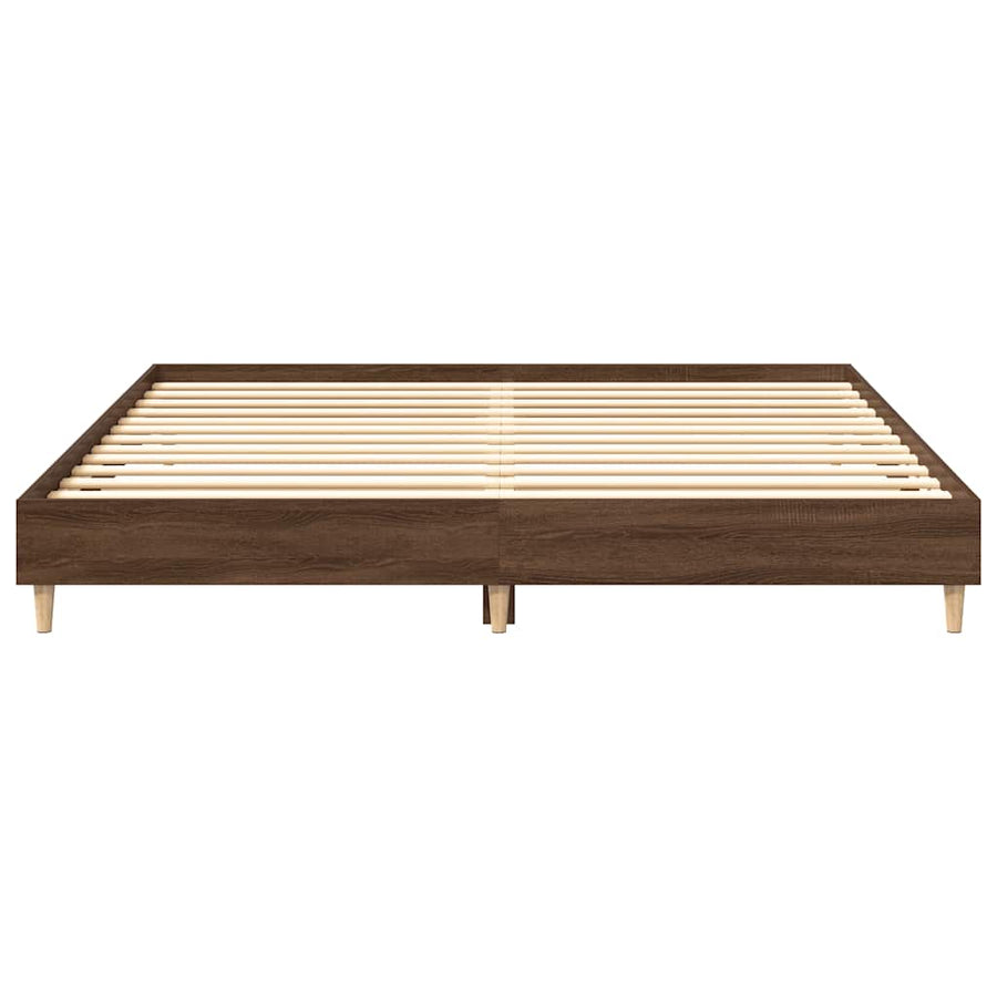 Bedframe zonder matras 200x200 cm spaanplaat bruin eikenkleurig