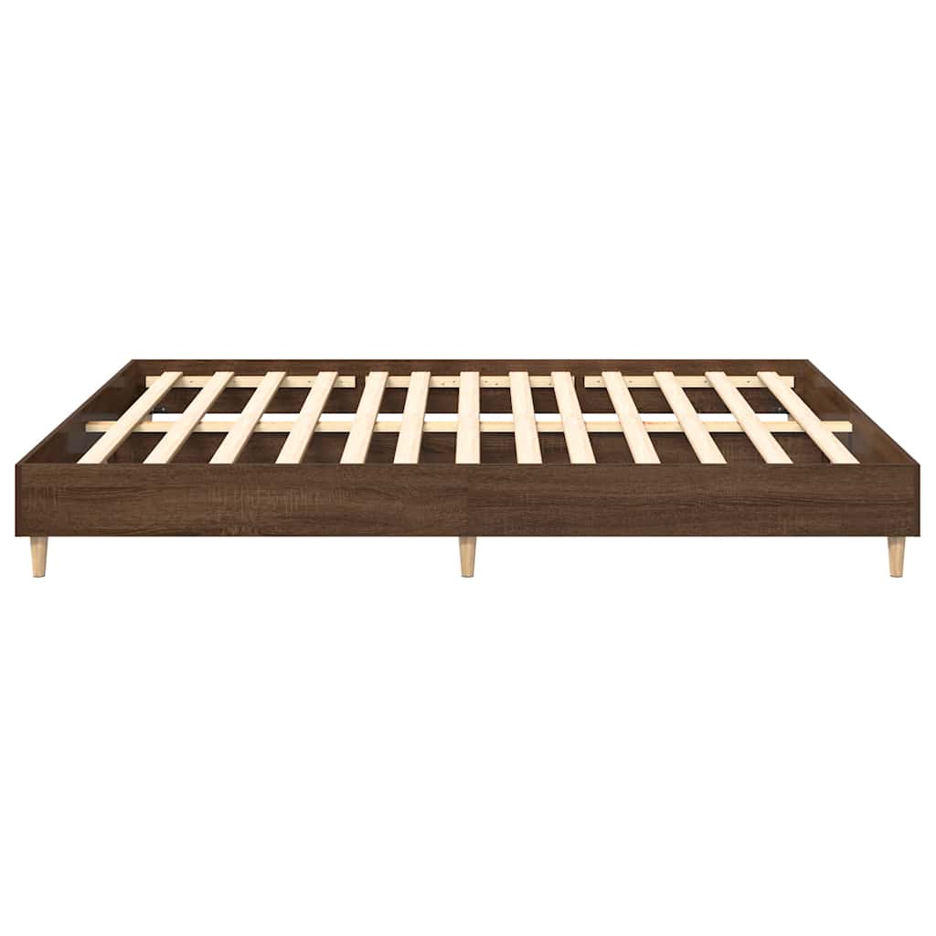 Bedframe zonder matras 200x200 cm spaanplaat bruin eikenkleurig