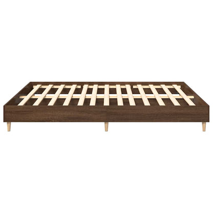 Bedframe zonder matras 200x200 cm spaanplaat bruin eikenkleurig
