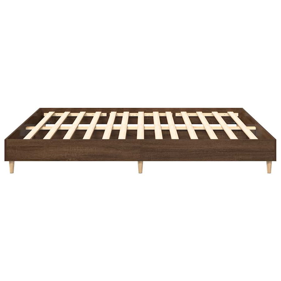 Bedframe zonder matras 200x200 cm spaanplaat bruin eikenkleurig