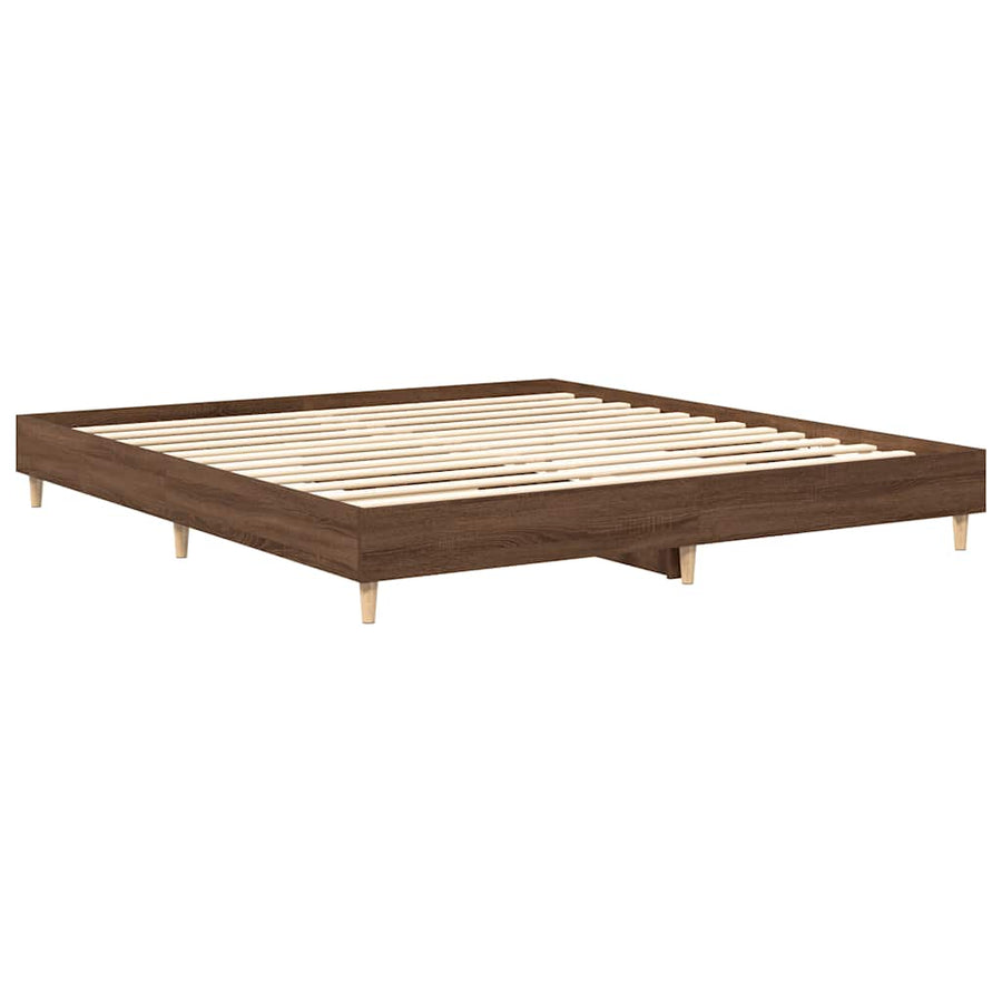Bedframe zonder matras 200x200 cm spaanplaat bruin eikenkleurig