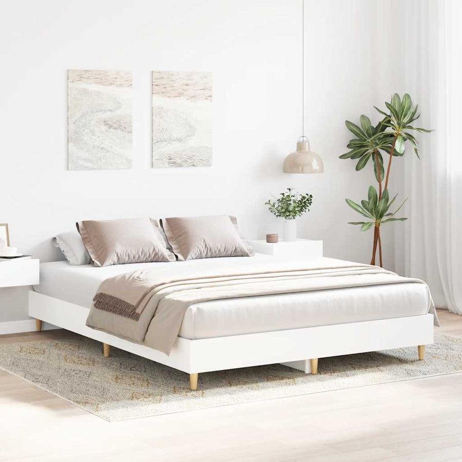 Bedframe zonder matras 150x200 cm spaanplaat wit