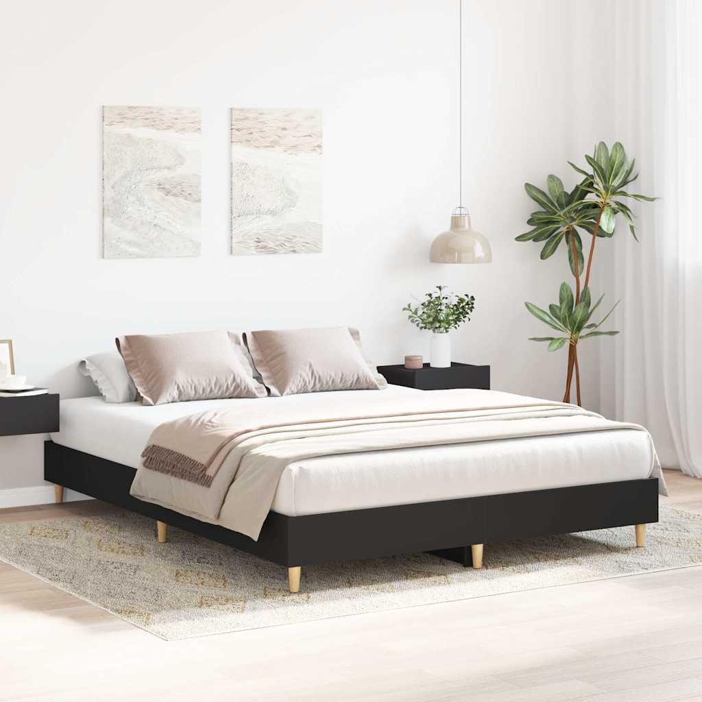 Bedframe zonder matras 150x200 cm spaanplaat zwart