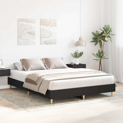 Bedframe zonder matras 150x200 cm spaanplaat zwart