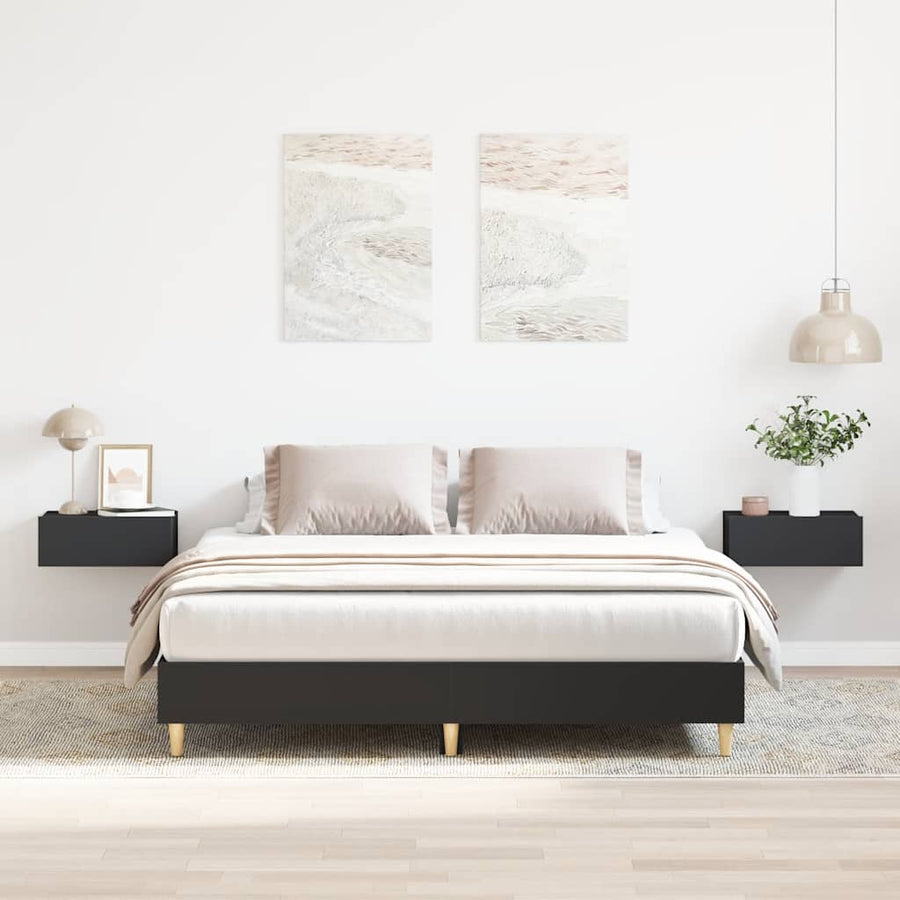 Bedframe zonder matras 150x200 cm spaanplaat zwart