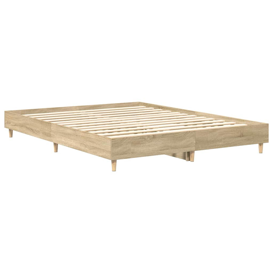 Bedframe zonder matras 150x200cm spaanplaat sonoma eikenkleurig