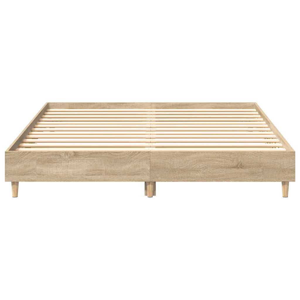 Bedframe zonder matras 150x200cm spaanplaat sonoma eikenkleurig