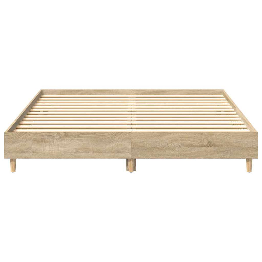 Bedframe zonder matras 150x200cm spaanplaat sonoma eikenkleurig