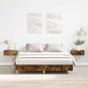 Bedframe 150x200 cm spaanplaat gerookt eiken