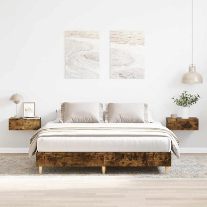 Bedframe zonder matras 150x200 cm spaanplaat gerookt eiken