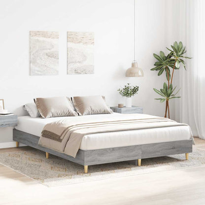 Bedframe zonder matras 150x200 cm spaanplaat grijs Sonoma