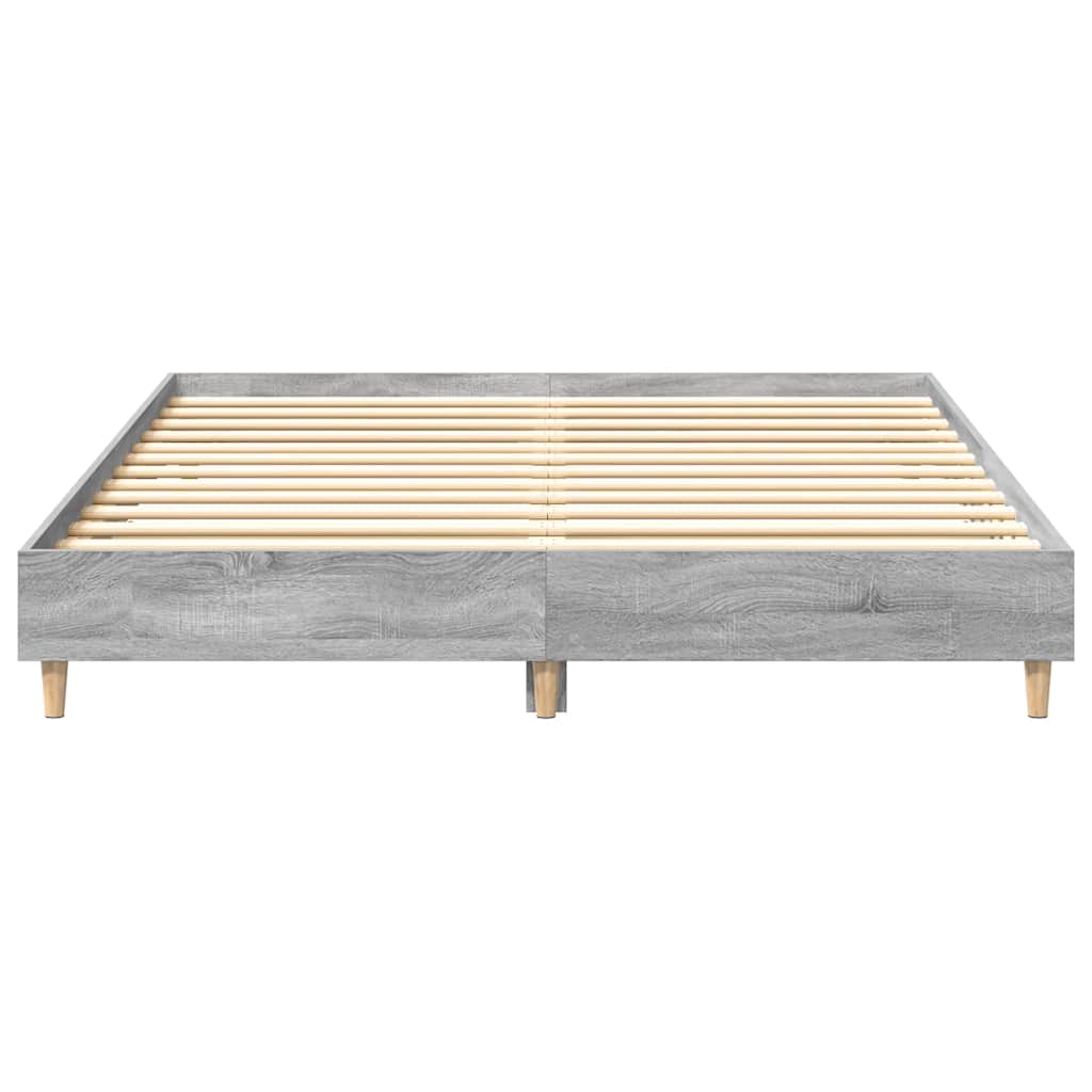 Bedframe zonder matras 150x200 cm spaanplaat grijs Sonoma