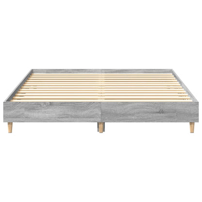 Bedframe zonder matras 150x200 cm spaanplaat grijs Sonoma