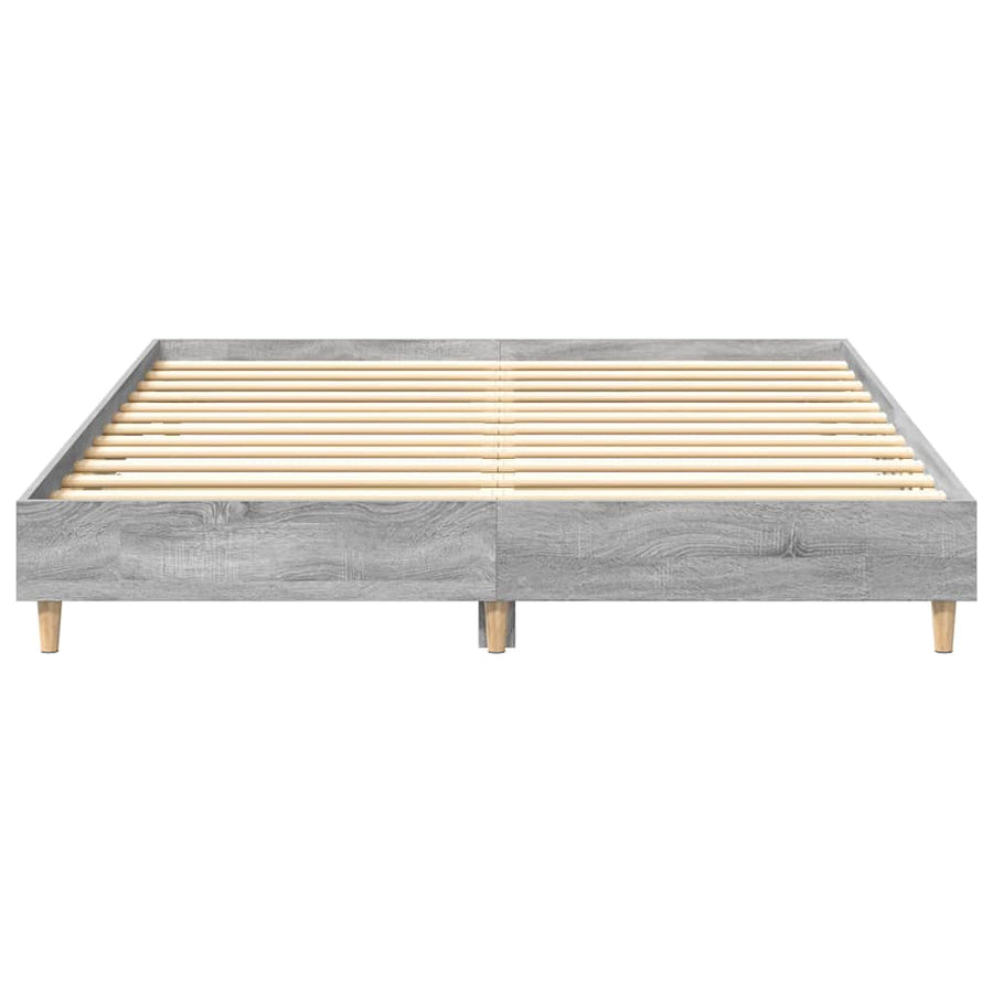 Bedframe zonder matras 150x200 cm spaanplaat grijs Sonoma