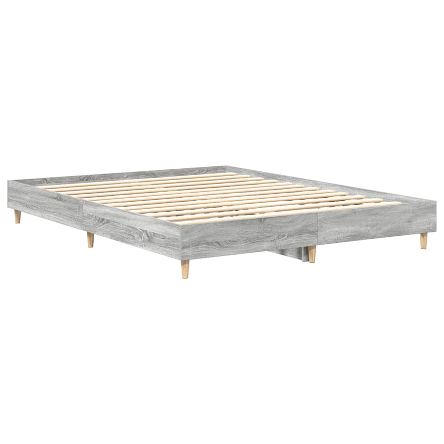 Bedframe zonder matras 150x200 cm spaanplaat grijs Sonoma