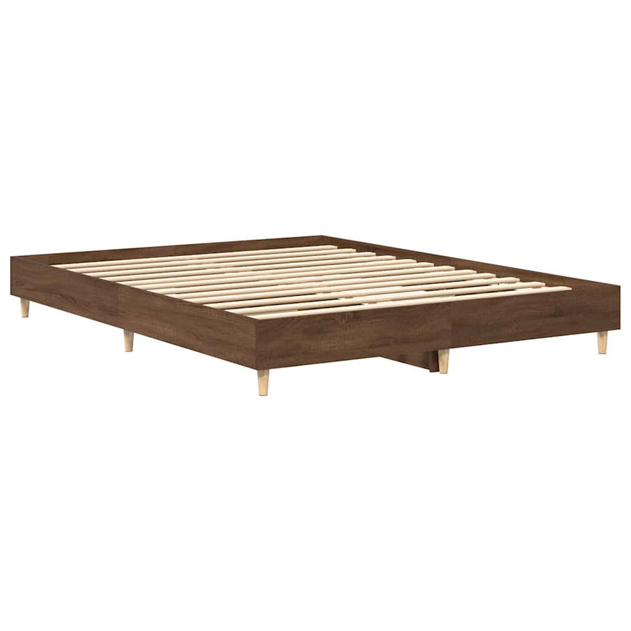 Bedframe zonder matras 150x200 cm spaanplaat bruin eiken