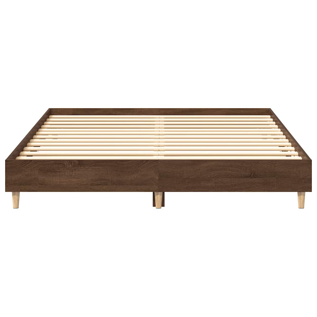 Bedframe zonder matras 150x200 cm spaanplaat bruin eiken