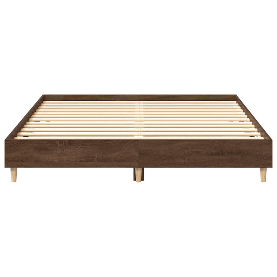Bedframe zonder matras 150x200 cm spaanplaat bruin eiken
