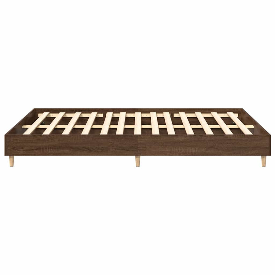 Bedframe zonder matras 150x200 cm spaanplaat bruin eiken