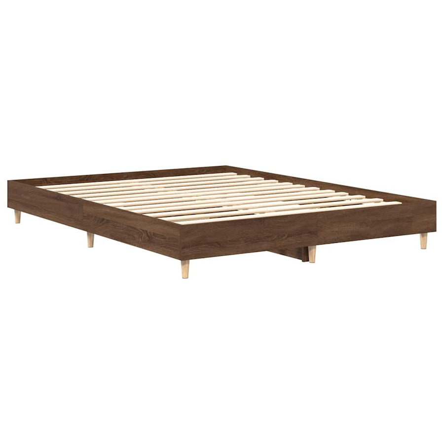 Bedframe zonder matras 150x200 cm spaanplaat bruin eiken