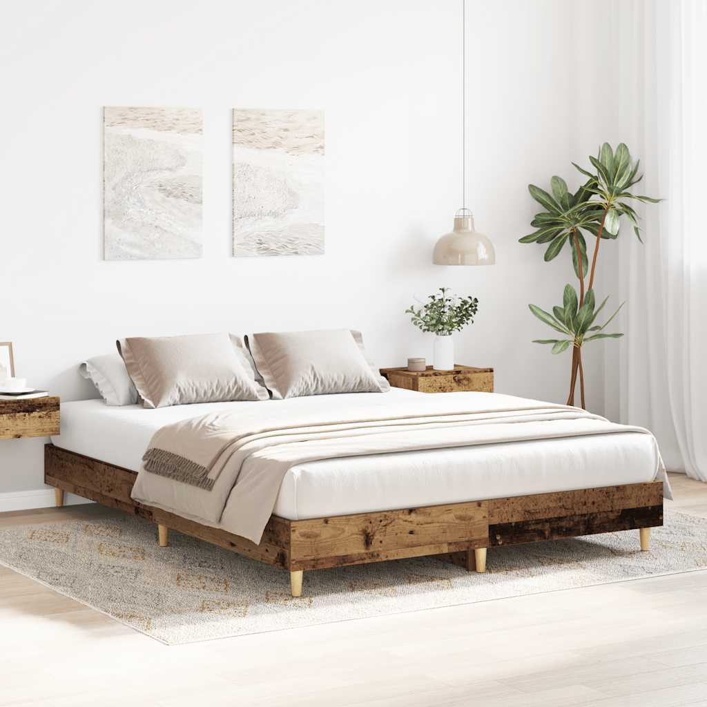 Bedframe zonder matras 150x200 cm spaanplaat bewerkt hout