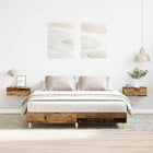 Bedframe 150x200 cm spaanplaat oud hout