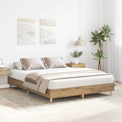 Bedframe zonder matras 150x200 cm spaanplaat artisanaal eiken