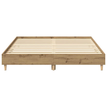 Bedframe zonder matras 150x200 cm spaanplaat artisanaal eiken