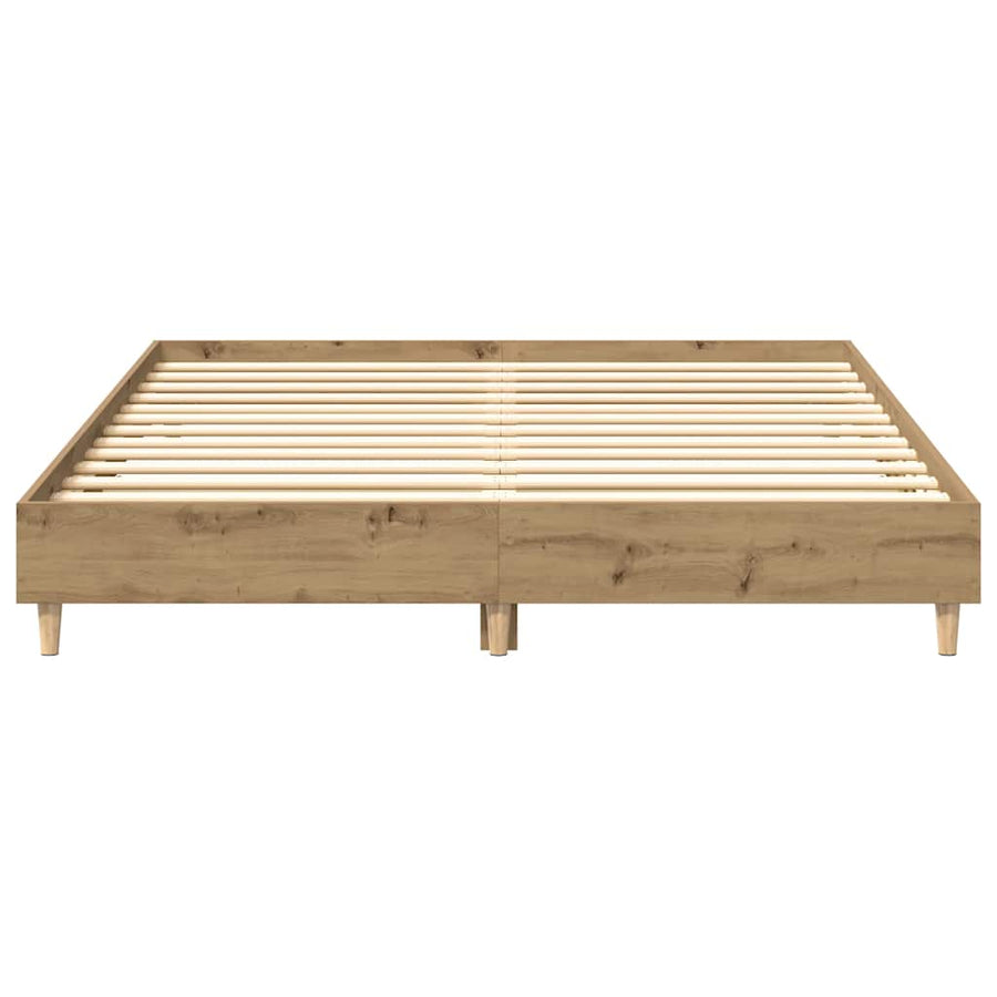 Bedframe zonder matras 150x200 cm spaanplaat artisanaal eiken