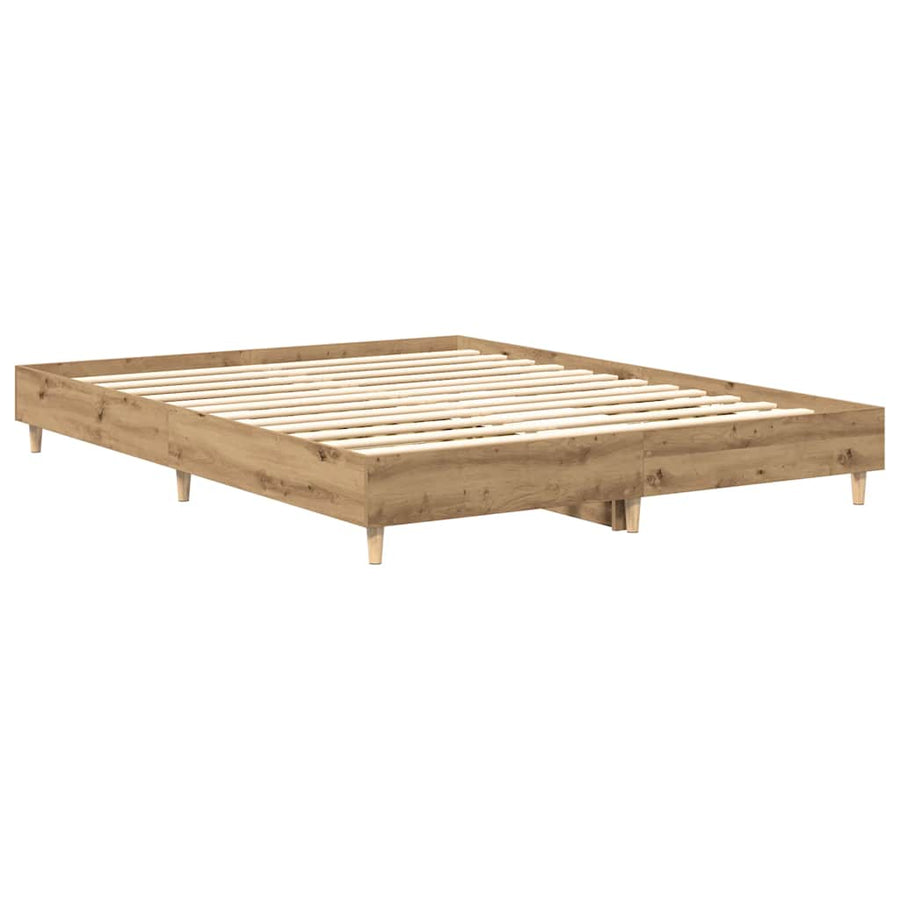 Bedframe zonder matras 150x200 cm spaanplaat artisanaal eiken