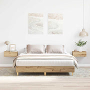 Bedframe 150x200 cm spaanplaat artisanaal eiken
