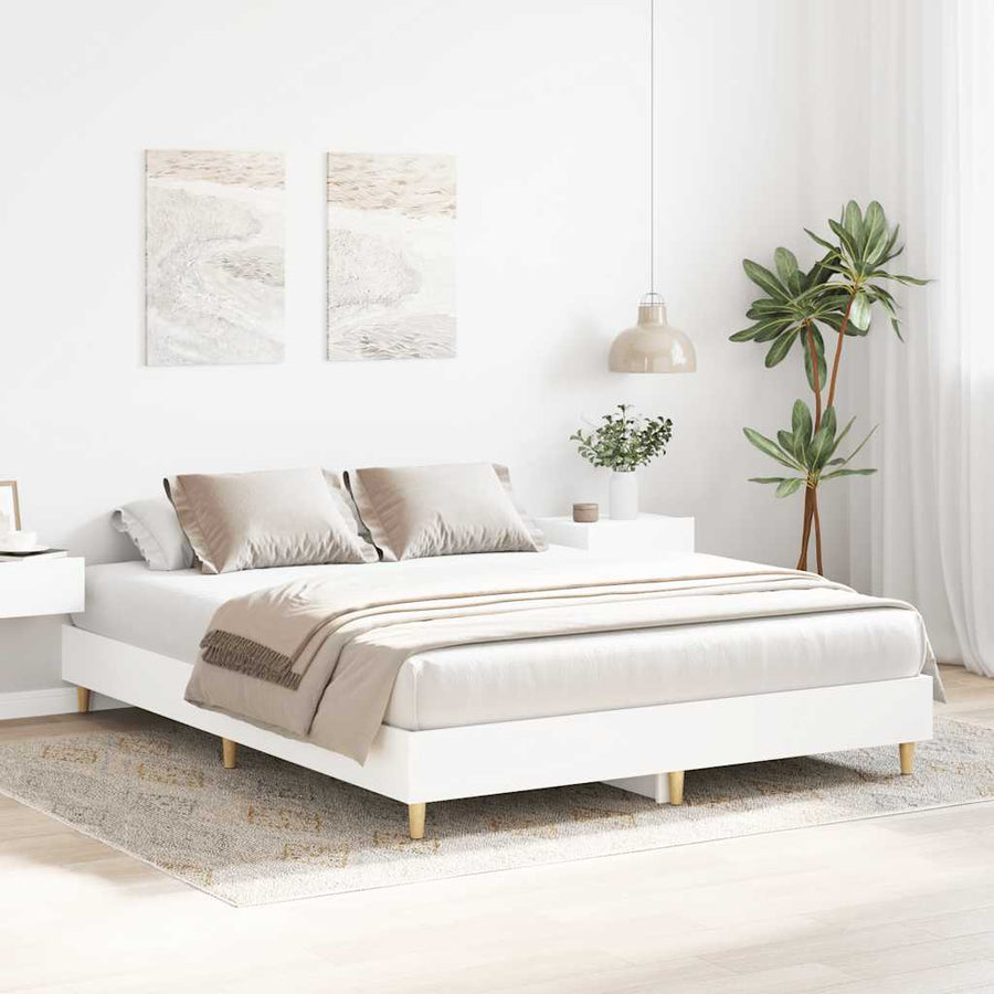 Bedframe zonder matras 140x200 cm spaanplaat wit