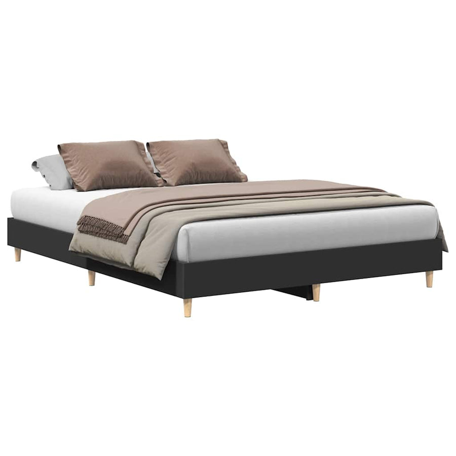 Bedframe zonder matras 140x200 cm spaanplaat zwart