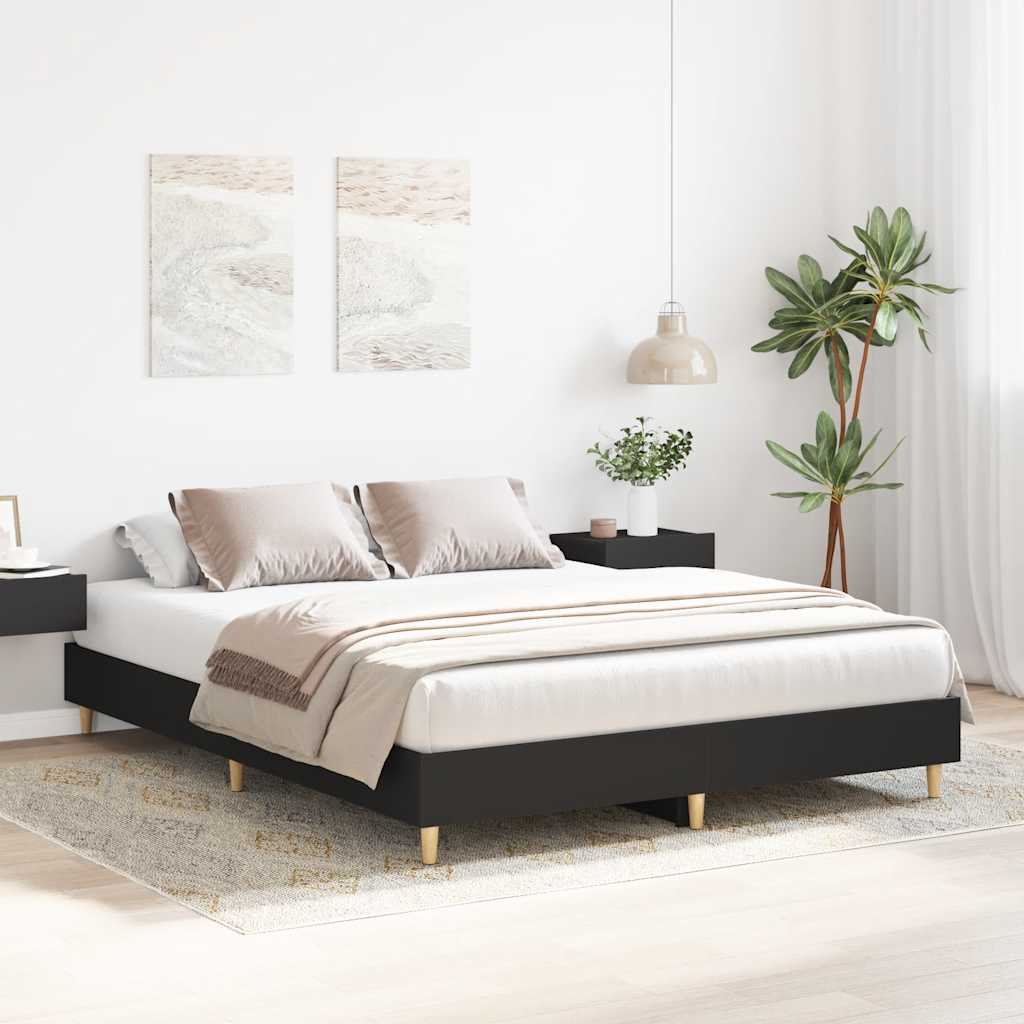 Bedframe zonder matras 140x200 cm spaanplaat zwart