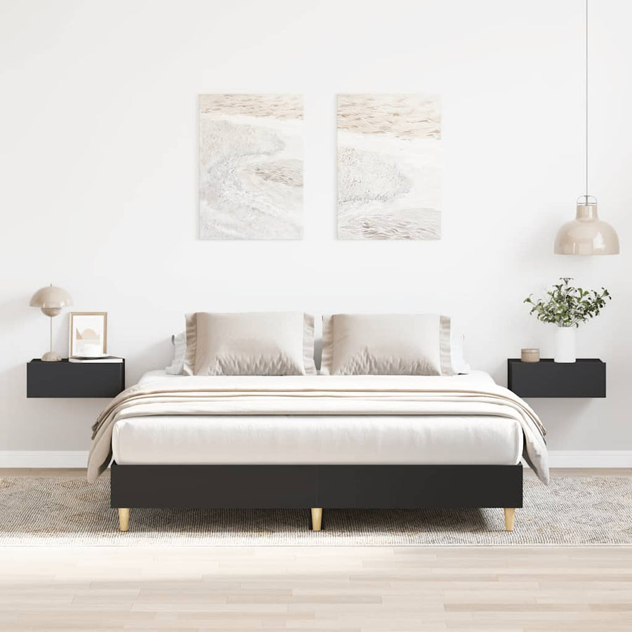 Bedframe zonder matras 140x200 cm spaanplaat zwart