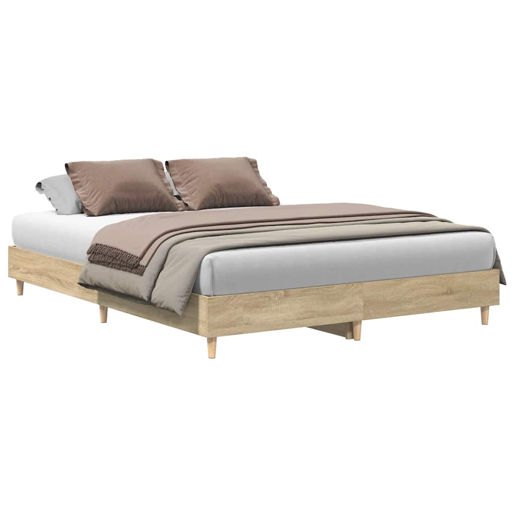 Bedframe zonder matras 140x200cm spaanplaat Sonoma eikenkleurig