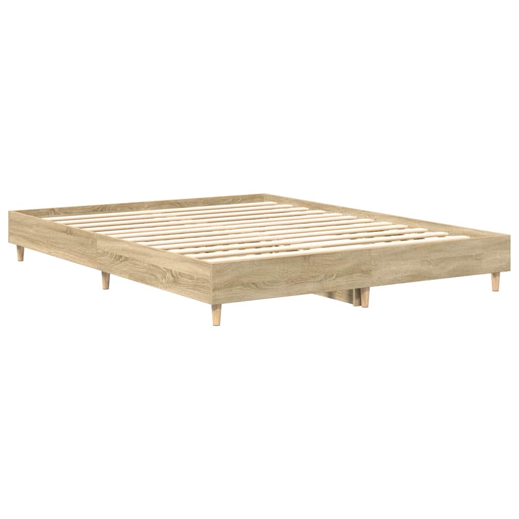Bedframe zonder matras 140x200cm spaanplaat Sonoma eikenkleurig