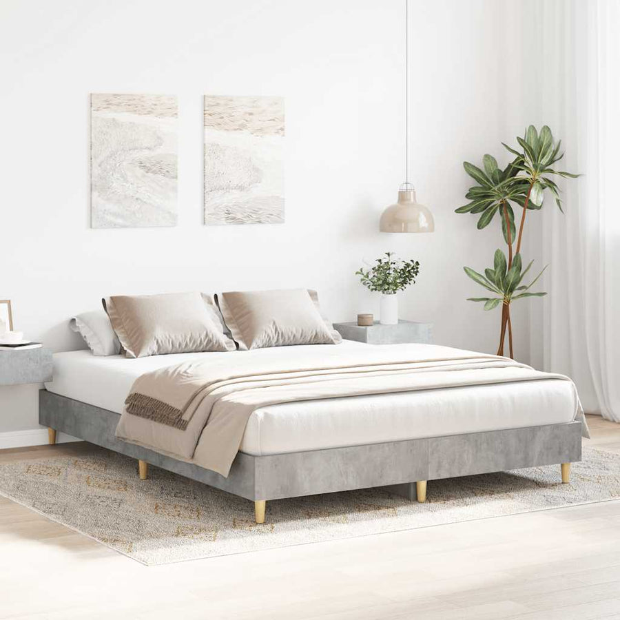 Bedframe zonder matras 140x200 cm spaanplaat betongrijs