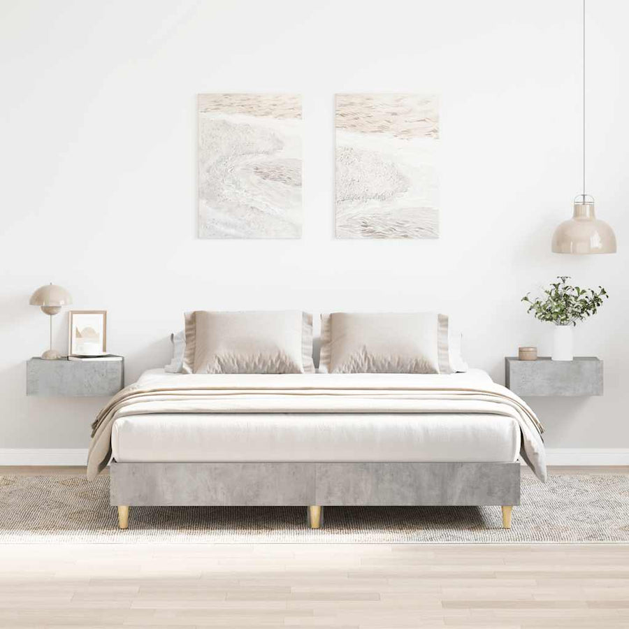 Bedframe zonder matras 140x200 cm spaanplaat betongrijs