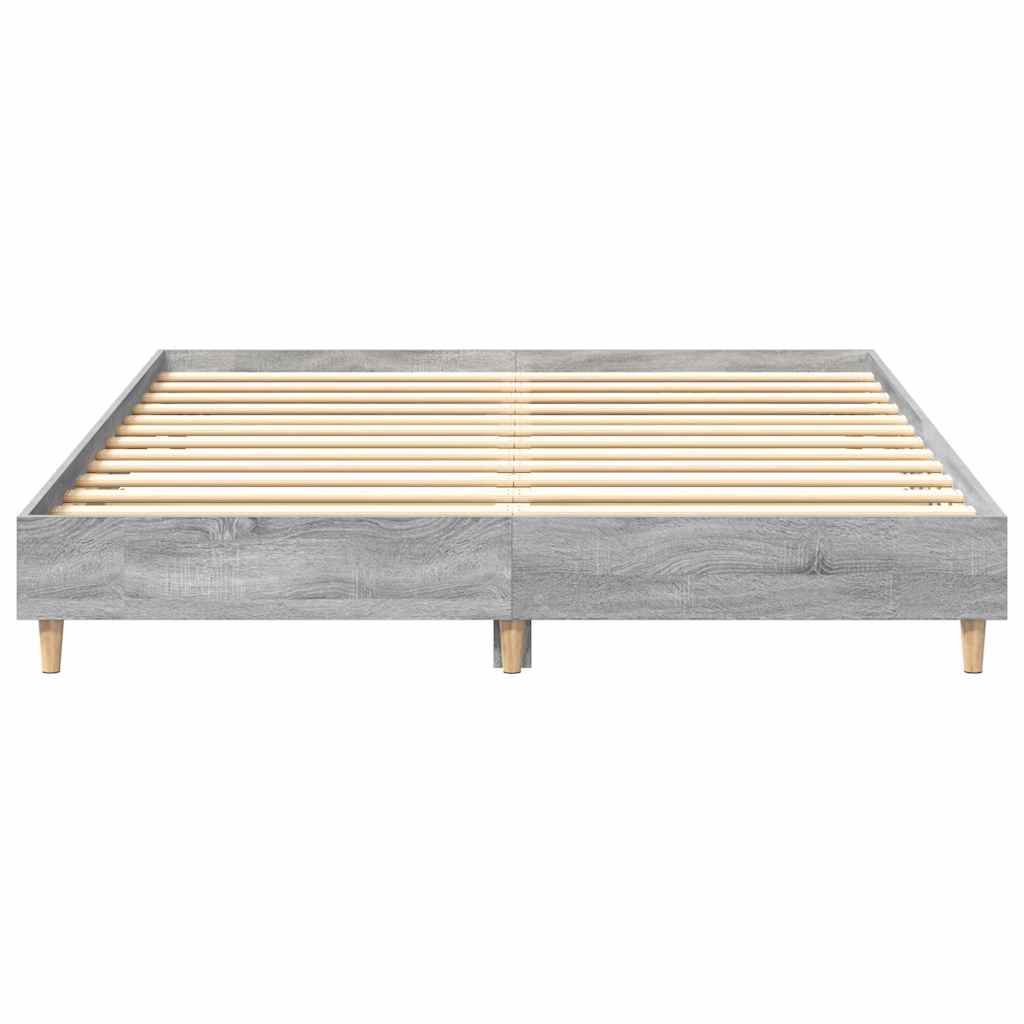 Bedframe zonder matras 140x200 cm spaanplaat grijs Sonoma