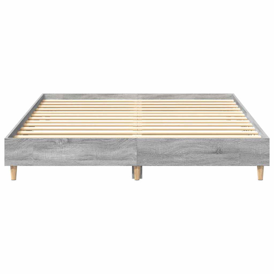 Bedframe zonder matras 140x200 cm spaanplaat grijs Sonoma