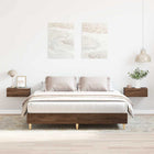 Bedframe 140x200 cm spaanplaat bruin eikenkleurig
