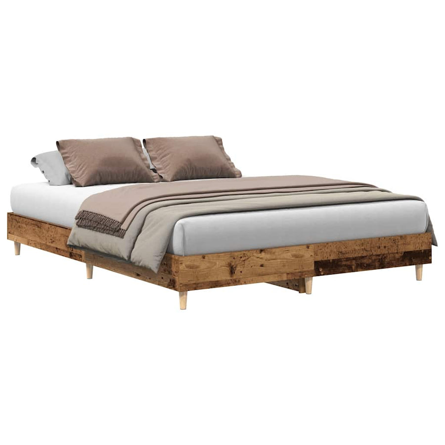 Bedframe zonder matras 140x200 cm spaanplaat bewerkt hout