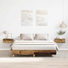 Bedframe 140x200 cm spaanplaat oud hout
