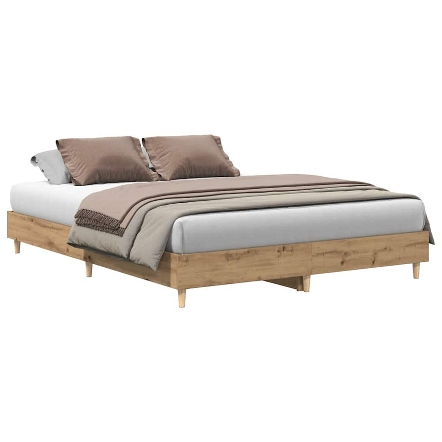 Bedframe zonder matras 140x200 cm spaanplaat artisanaal eiken