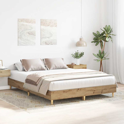 Bedframe zonder matras 140x200 cm spaanplaat artisanaal eiken