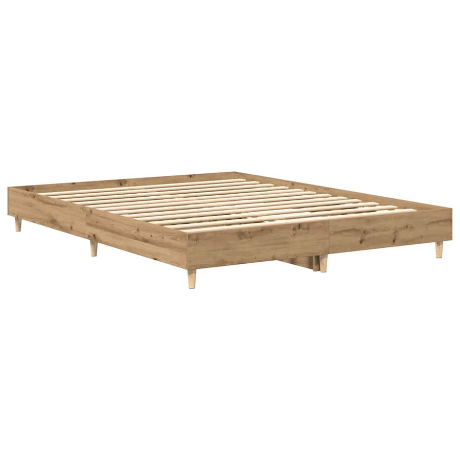 Bedframe zonder matras 140x200 cm spaanplaat artisanaal eiken