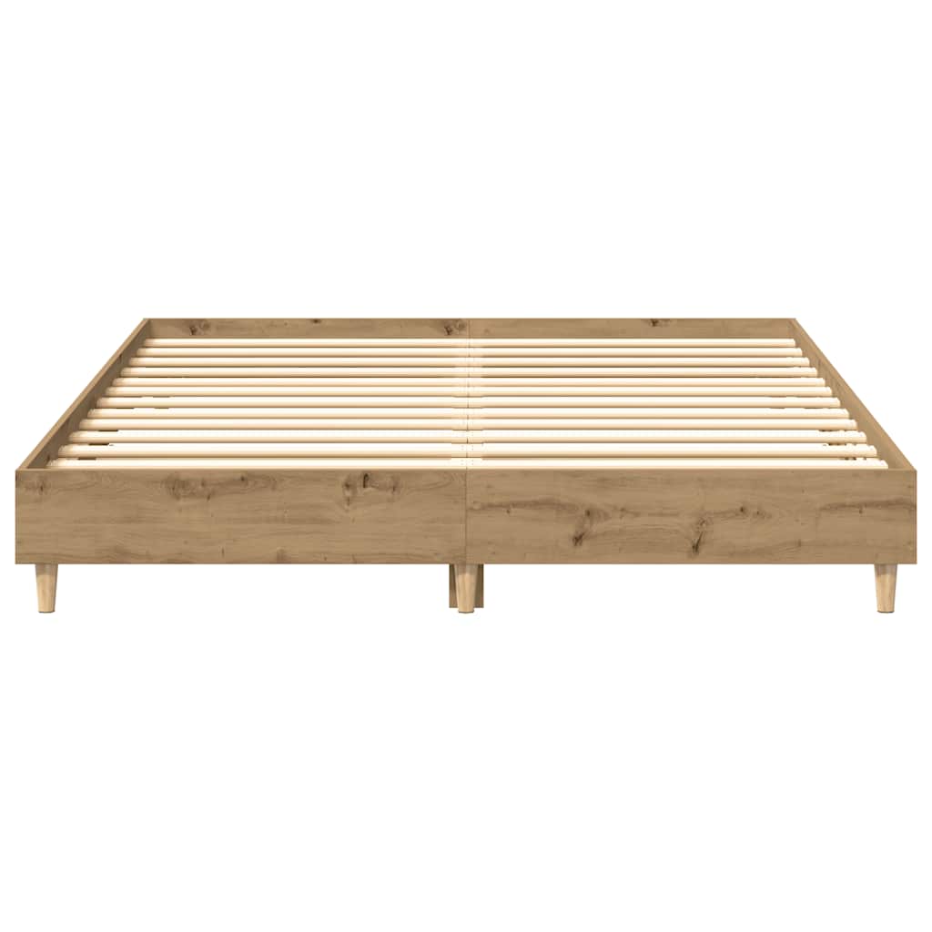 Bedframe zonder matras 140x200 cm spaanplaat artisanaal eiken