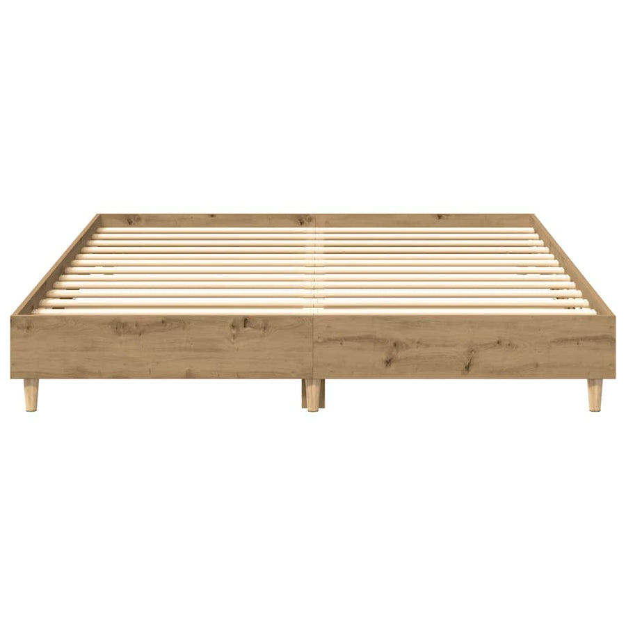 Bedframe zonder matras 140x200 cm spaanplaat artisanaal eiken