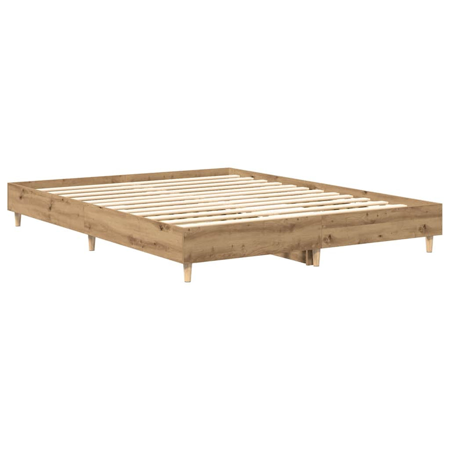 Bedframe zonder matras 140x200 cm spaanplaat artisanaal eiken
